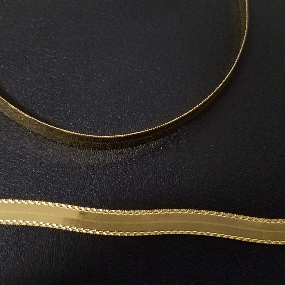 ππ«HOST PICK 14K Solid GOLD Herringbone Necklace - Picture 4 of 8